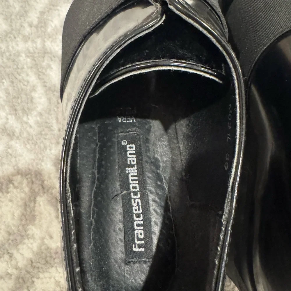 Francescomilano Vera Pelle Womens Shoes Patent Leather Size 39 Black Slip On